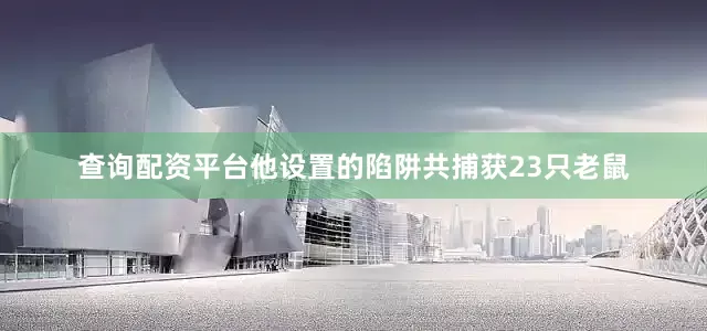 查询配资平台他设置的陷阱共捕获23只老鼠